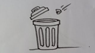 How to draw a Dustbin easy drawing step by step [upl. by Noskcire421]