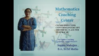 r midpoint and its Converse  intercept theorem class 9th Qno 123 ICSE board [upl. by Eedeed]