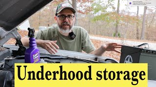 Chevy Silverado Regular cab DIY underhood waterproof storage for compressor or tools [upl. by Alitta]