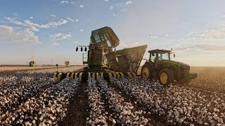 West Texas Irrigated Cotton Harvest amp One Wild Ride [upl. by Admana]