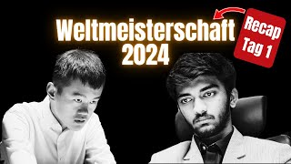 GUKESH gegen DING  Partie 1  Schach WM 2024 [upl. by Atalanti578]