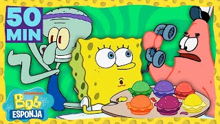 ¡ 50 MIN de lo mejor de la segunda temporada de Bob Esponja ¡Parte 1  Bob Esponja en Español [upl. by Gwenora]