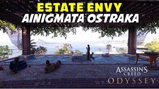 Estate Envy  Mykonos Island  Ainigmata Ostraka Puzzle Location amp Solution  AC ODYSSEY [upl. by Daitzman]