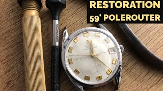 RESTORATION OF A 1959 UNIVERSAL GENEVE POLEROUTER MICROTOR Caliber 215 service [upl. by Atnahc823]