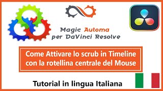 ITA Come Attivare la rotellina centrale del mouse per eseguire lo Scrub in Timeline DaVinci Resolve [upl. by Wallford]