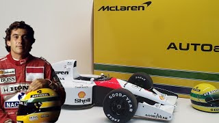 McLaren Honda MP46 Japanese GP Ayrton Senna with McLaren Logo AUTOart 118 [upl. by Ellocin]