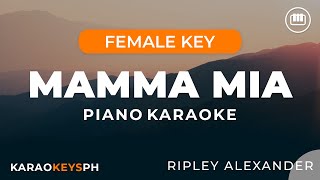 Mamma Mia  Ripley Alexander Female Key  Piano Karaoke [upl. by Mullen]