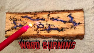 Lichtenberg wood burning figure with candles filling [upl. by Ewall]