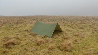 Tarp camping in a weather warning at Lints Tor Rab Sil Tarp 2 [upl. by Ahilam]