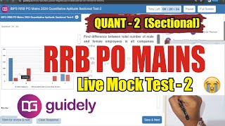 🎯Guidely RRB PO Mains Live Mock Test  2 Quant  Kafi Bekar Score  Just Do It  rrbpo [upl. by Ahsertal]