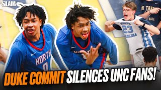 Duke Commit Isaiah Evans SILENCED A Crowd Full Of UNC Fans 😈🔥 PLAYOFFS ARE GETTING CHIPPY 🤬 [upl. by Ahsakal]