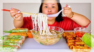 PHO  SPRING ROLLS  EGG ROLLS MUKBANG 먹방 EATING SHOW [upl. by Federica513]