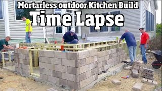 DIY Outdoor kitchen build with Before and After time lapse sponsored by Belgard [upl. by Zebe289]