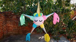 estrella unicornio piñata Navideña 2022 fácil y rápida [upl. by Aem]