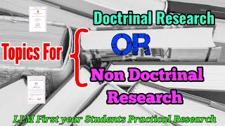 Topics For Doctrinal Research or Non Doctrinal Research [upl. by Eceerahs748]