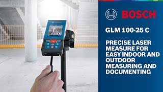 Bosch GLM 10025 C Professional Laser Measure  Camera 100 m Bluetooth IPS Colour Display [upl. by Adnala]