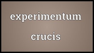 Experimentum crucis Meaning [upl. by Ellard]