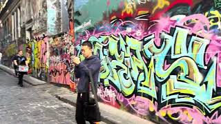 Graffiti street🔥🫡 Melbourne travel melbournewale [upl. by Cinimmod]