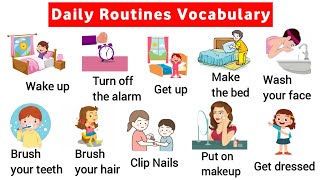 Vocabulary 40 Daily Routine vocabulary with sentence  listen and practice [upl. by Leviram731]