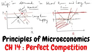 Shift in Demand in Short Run amp Long Run Perfect competition Microeconomics Ch 14 P5 [upl. by Haye]