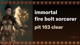 firebolt sorcerer  pit 163 clear  diablo 4  season 4 [upl. by Dnomse340]