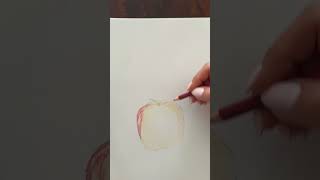 Colored Pencil Apple Tutorial [upl. by Pitzer]