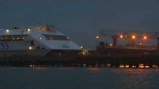 LORRY FALLS FROM STRANRAER FERRY  wwwdavittscouk [upl. by Ordisy]