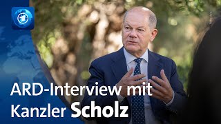 ARDInterview Scholz von erneuter Kanzlerkandidatur überzeugt [upl. by Nylsaj]