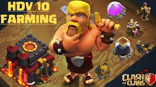 Base HDV 10 Farming Clash Of Clans [upl. by Acinimod887]