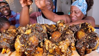 JAMAICAN OXTAILS RICE AN PEAS MUKBANG EATING SHOW [upl. by Derry]