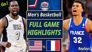 USA vs France Basketball FULL GAME  USA Basketball 2024  Basketball today  Replays [upl. by Trude]