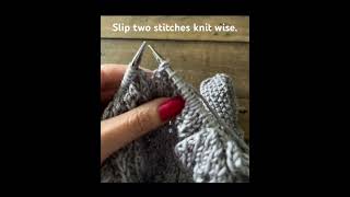 How To Knit The CDD centered double decrease Stitch ☺️🧶 knitting handknitting knittingstitches [upl. by Anyel385]