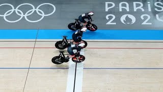 Great Britains track cycling womens team sprint gold world record highlights Paris Olympics 2024 [upl. by Zoubek419]