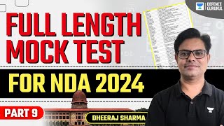 Full Length Mock Test For NDA English  Part 9  Crack NDA 2024  Dheeraj Sharma [upl. by Orat]