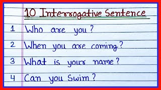 10 interrogative sentence  interrogative sentence example  interrogative sentence 10 examples [upl. by Assirhc]