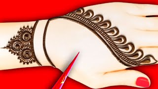 Stylish back hand mehndi designs । New mehndi ka design । simple mehandi design । cone design [upl. by Ilarrold]