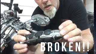 Harley Davidson Fatboy Hand Grips Broken DIY how to replace them [upl. by Ihsorih]