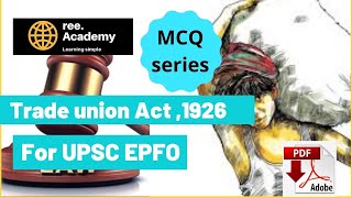 Trade Union Act1926 MCQs  previous year paper question  For UPSC EPFO UPSCEPFO2021 [upl. by Sansone]