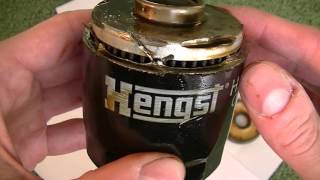 Inside Hengst oil filter after 1 year hengst filter [upl. by Whitcomb]