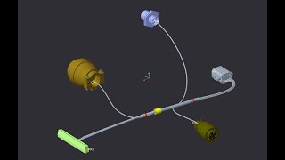 Creo parametric wirecablebundle Harness Routing cabling flatening in industrial design [upl. by Safko]