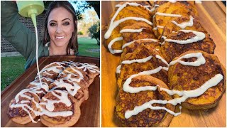 Cinnamon Swirl Pumpkin Pancakes on my Charbroil Griddle 🔥🥞 [upl. by Koziarz]