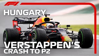 Max Verstappen Crashes On Way To Grid  2020 Hungarian Grand Prix [upl. by Lodhia883]