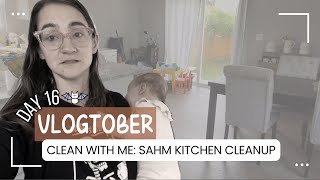 CLEAN WITH ME Kitchen Cleaning sahm life with a newborn relatable  motivational cleaning [upl. by Morel]