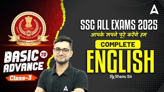 All SSC Exams 2025 Complete English Class  Basic To Advance  Class 3  By Shanu Sir [upl. by Asilak]