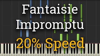 Chopin  Fantaisie Impromptu Slow Piano Tutorial 20 Speed [upl. by Llyrpa118]