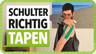 Schulter Tapen Anleitung  Kinesiologie Tape Schulter Stabilisieren  Netztherapeuten [upl. by Pen]