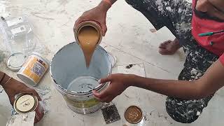 Teak Brown Enamel Colour  Asian paints How to Toil mixing [upl. by Lanrev103]