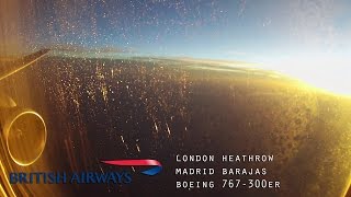 Flying from London to Madrid in 2 minutes British Airways Boeing 767300 GoPro Timelapse [upl. by Norak419]