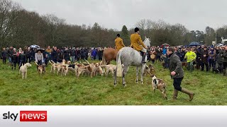 Annual Boxing Day hunt met with jeers and cheers [upl. by Sixela554]