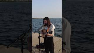 Singing my original song ‘Transfiguration’ on the water in THESSALONIKI busking travel original [upl. by Huesman]